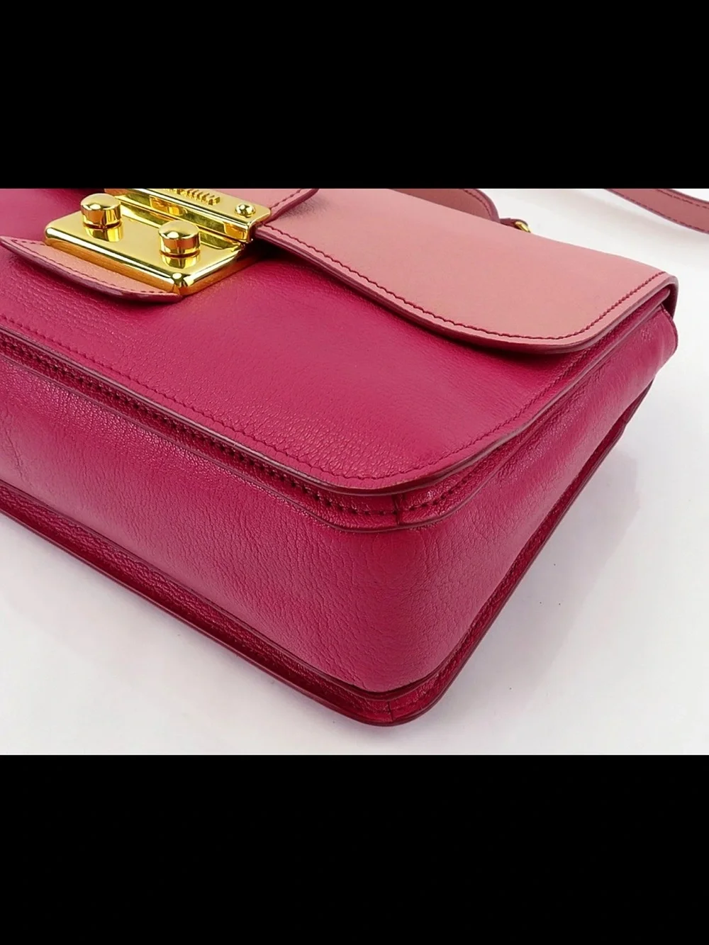 Miu Miu Two-Tone Pink Leather Satchel with Gold Hardware